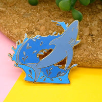 Thresher shark hard enamel pin