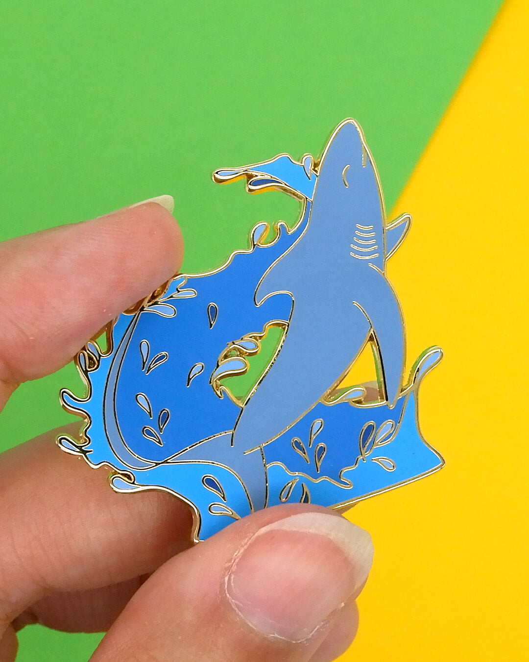 Thresher shark hard enamel pin