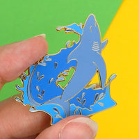 Thresher shark hard enamel pin