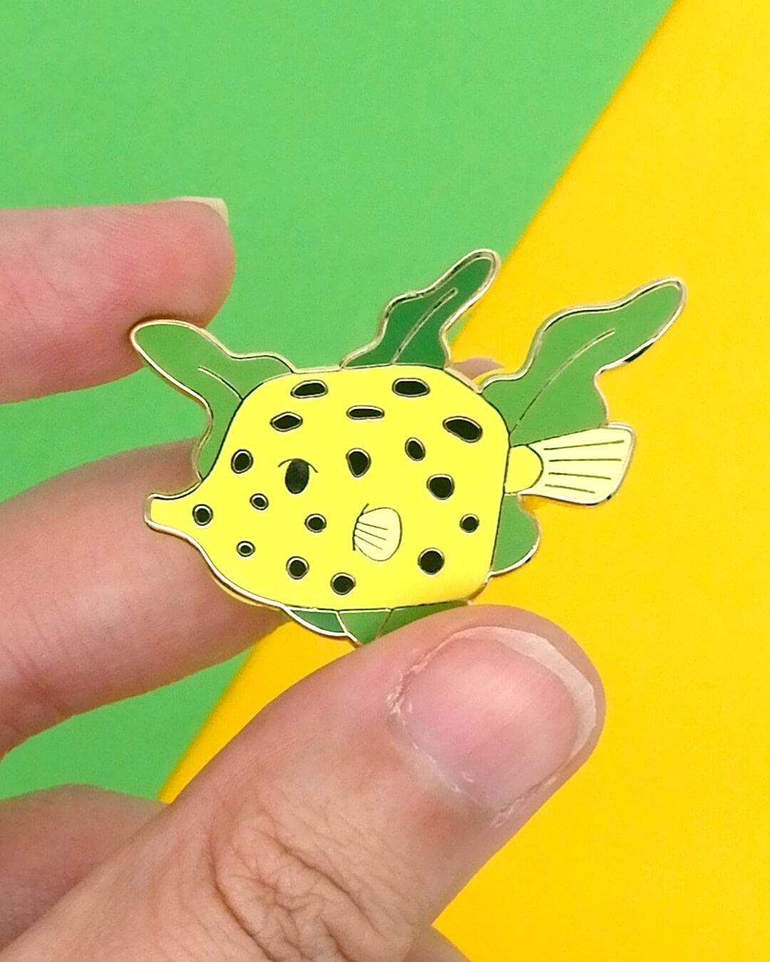 Yellow Boxfish hard enamel pin