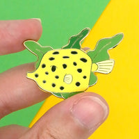 Yellow Boxfish hard enamel pin