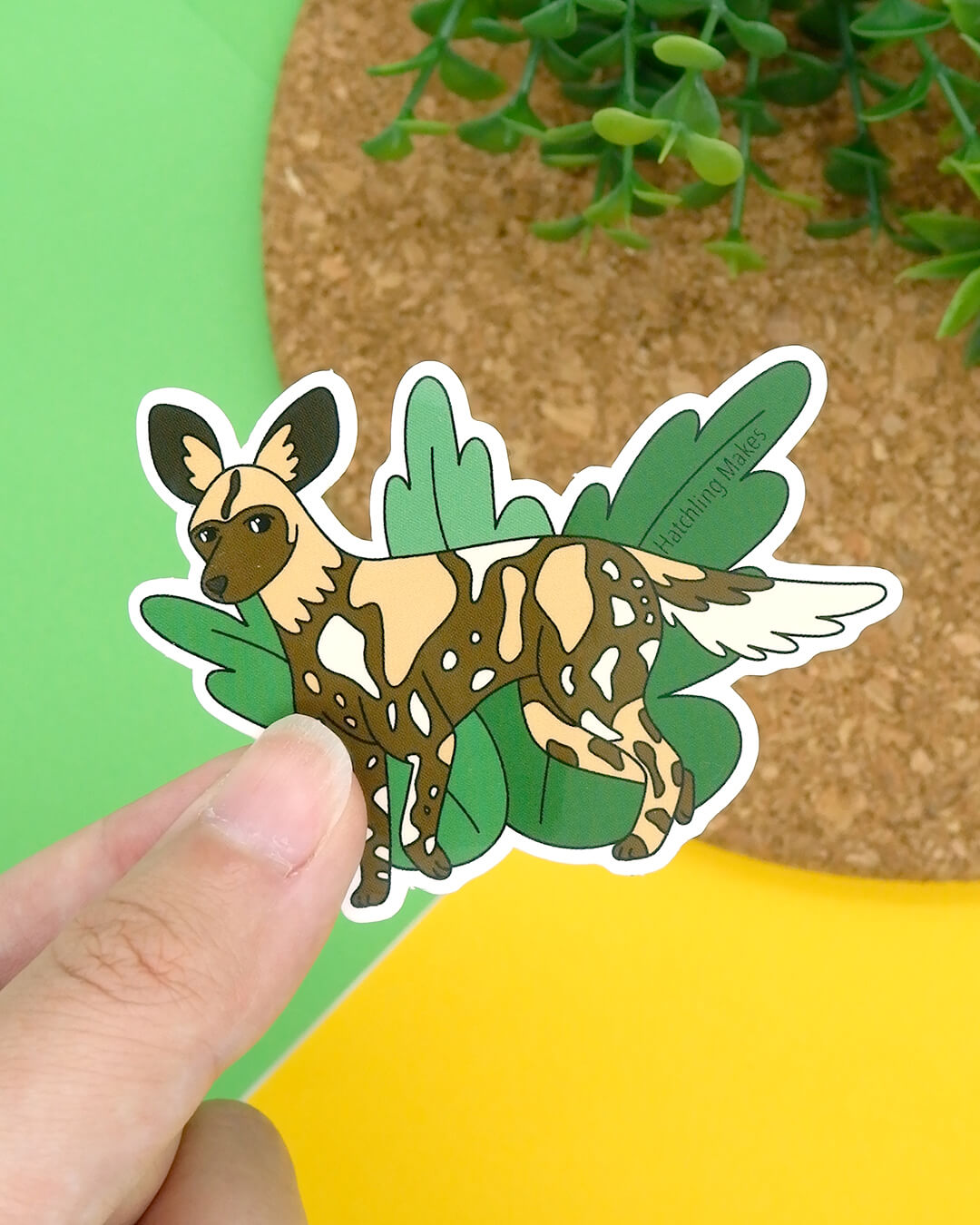 African Wild Dog Vinyl Sticker