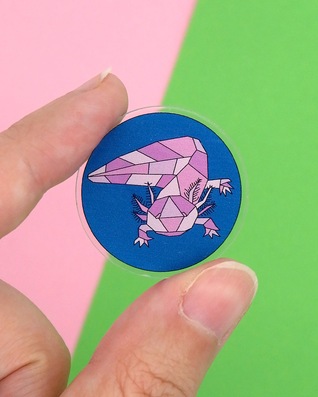 Axolotl acrylic pin