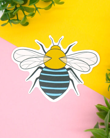 Blue Banded Bee Eco Friendly Sticker