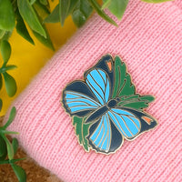 Dodd's azure butterfly hard enamel pin