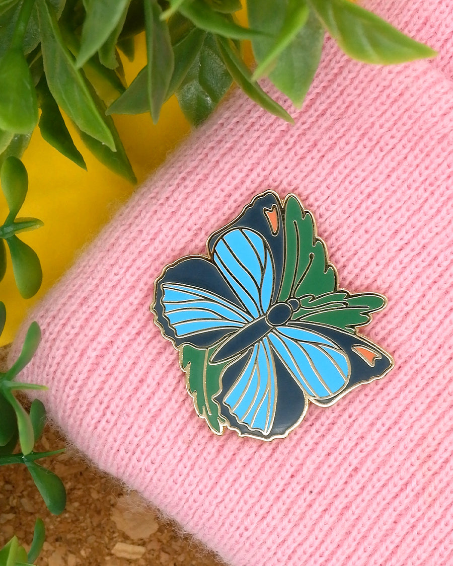Dodd's azure butterfly hard enamel pin