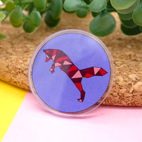 Leaping fox acrylic pin