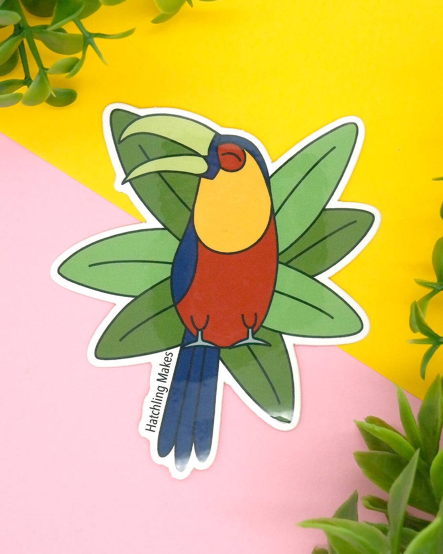 Green-billed toucan vinyl sticker