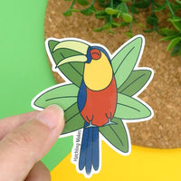 Green-billed toucan vinyl sticker