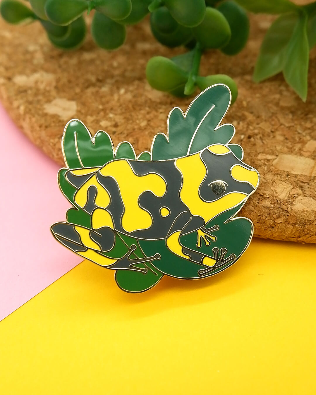 Harlequin poison frog hard enamel pin