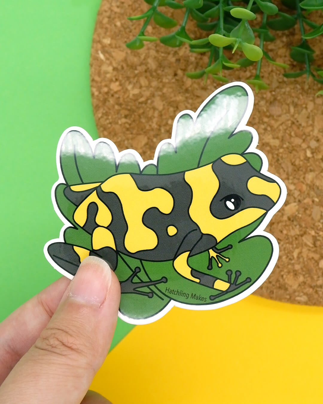 Harlequin Frog Vinyl Sticker