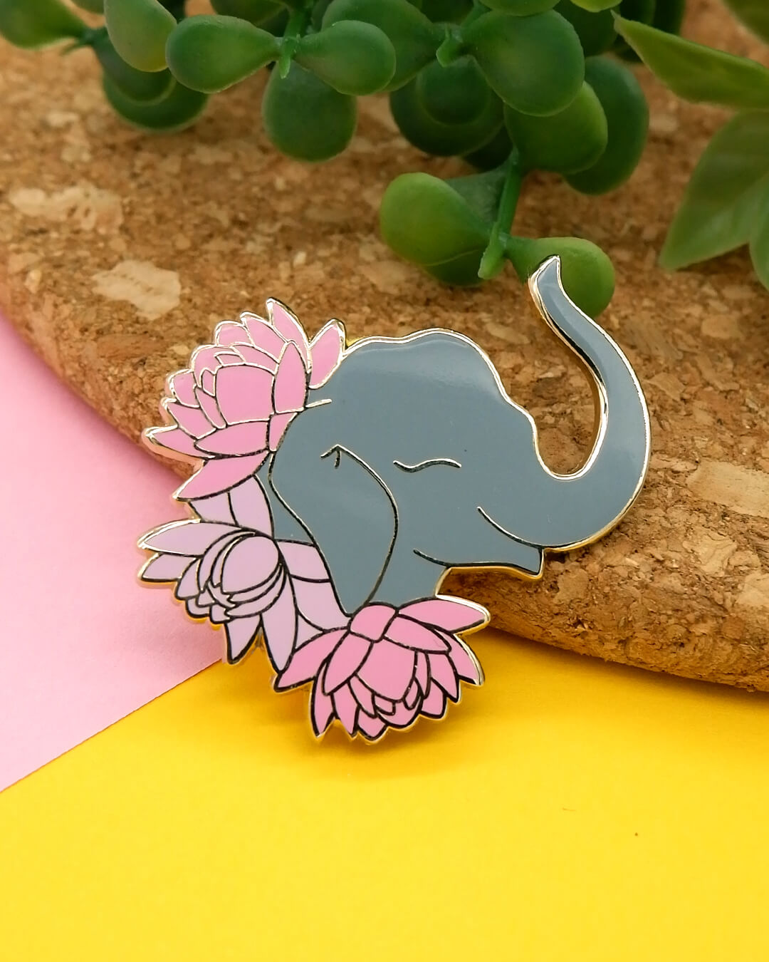 Indian elephant hard enamel pin