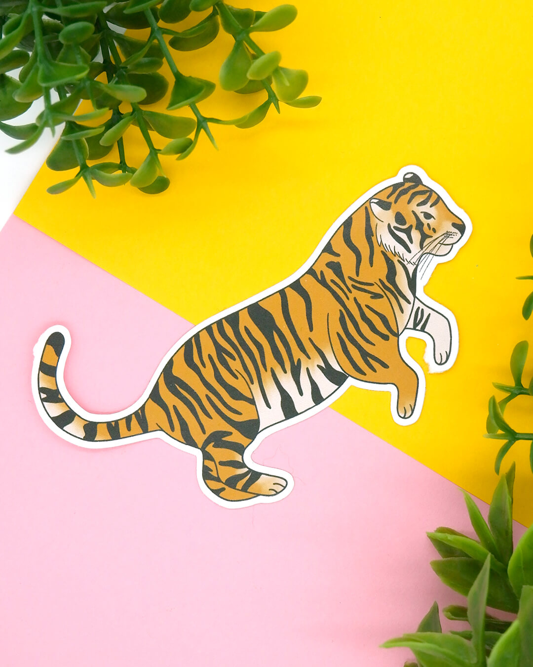 Leaping Tiger Eco Friendly Sticker
