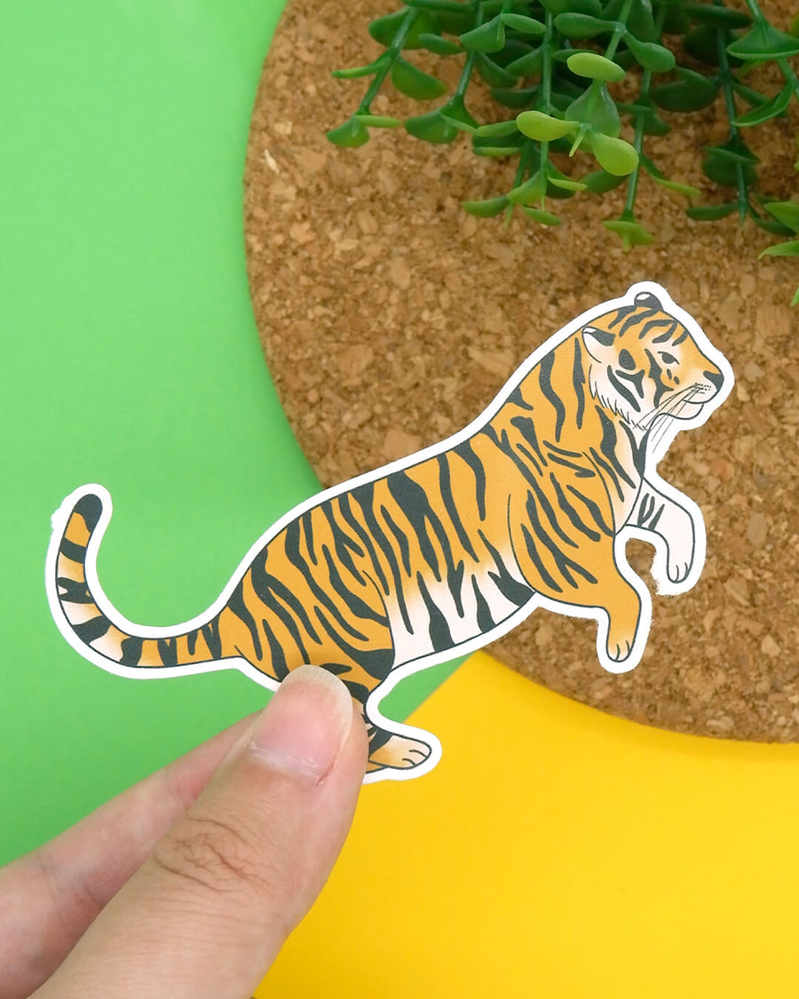 Leaping Tiger Eco Friendly Sticker
