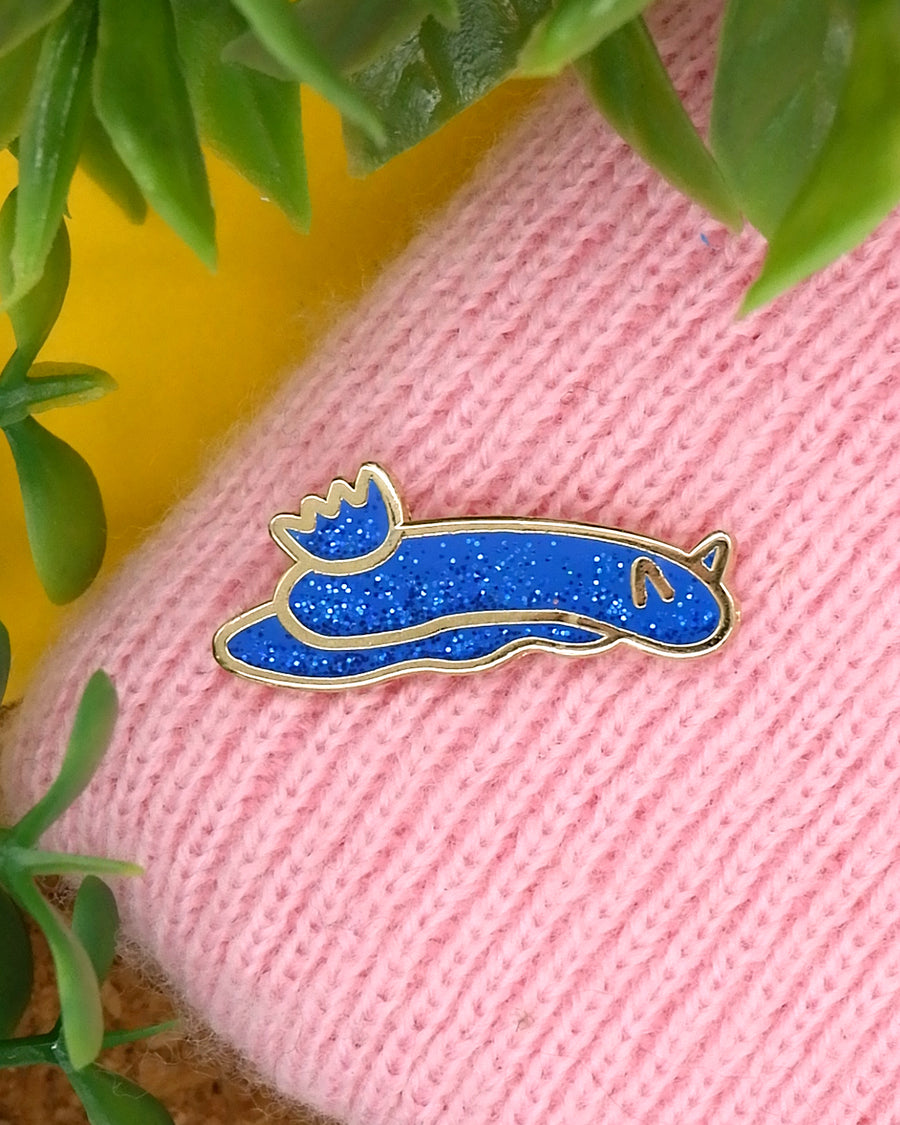 Nudibranch glitter mini pin