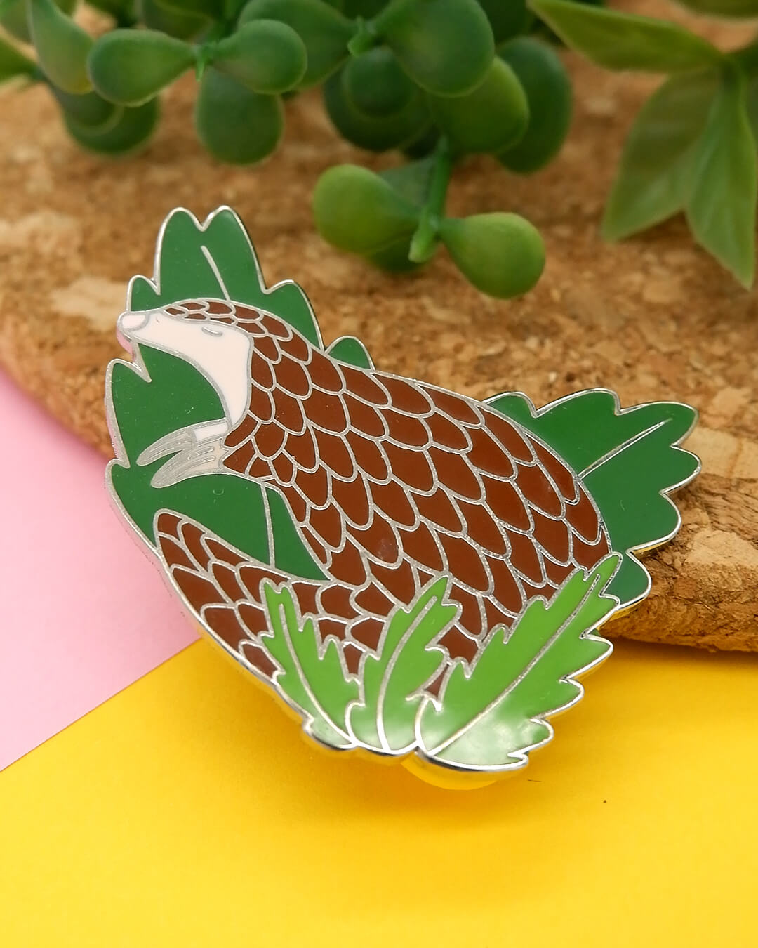 Pangolin Hard Enamel Pin - Silver