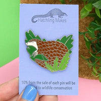 Pangolin Hard Enamel Pin - Silver