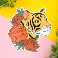 Peony Tiger Vinyl Sticker