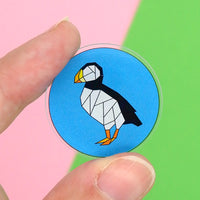 Puffin acrylic pin