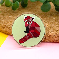 Red panda acrylic pin