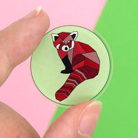 Red panda acrylic pin