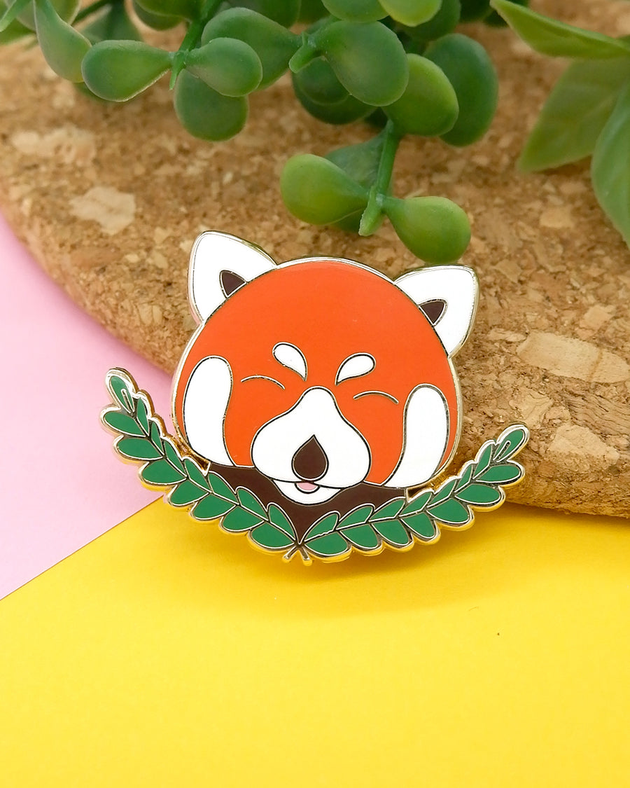 Red panda hard enamel pin