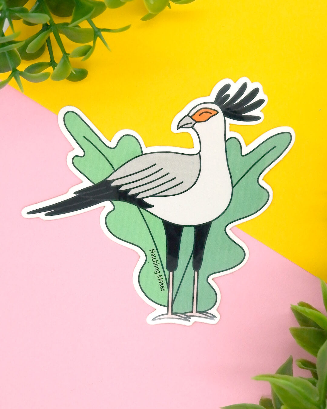 Secretary Bird Vinyl Sticker