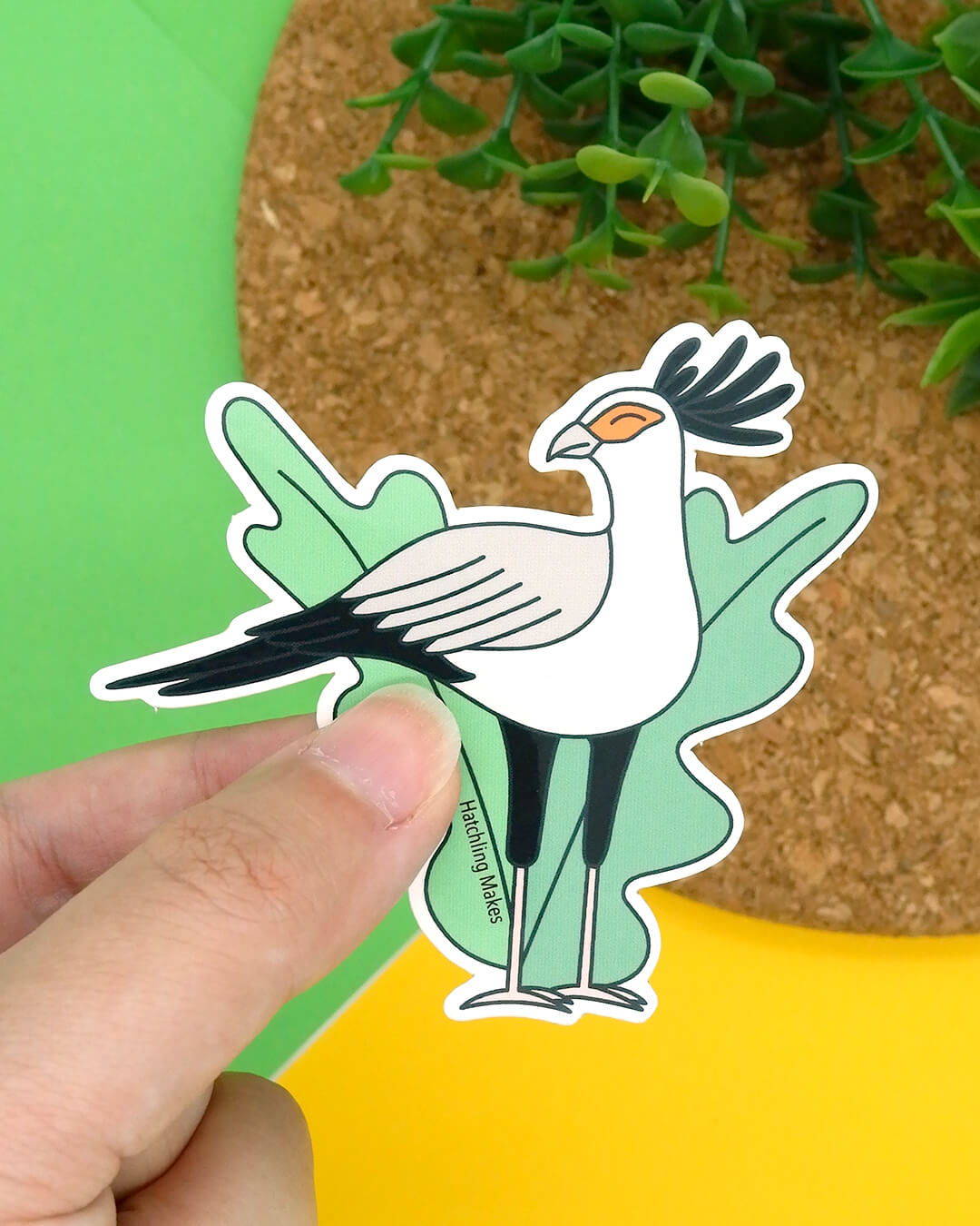 Secretary Bird Vinyl Sticker