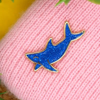 Shark glitter mini pin