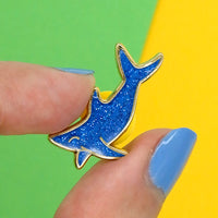 Shark glitter mini pin