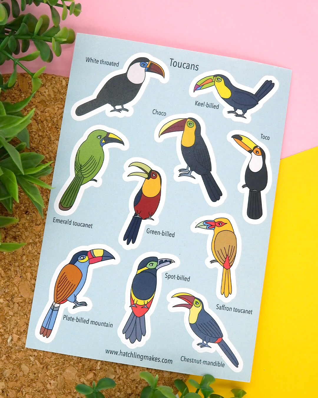 Toucans A6 Sticker Sheet