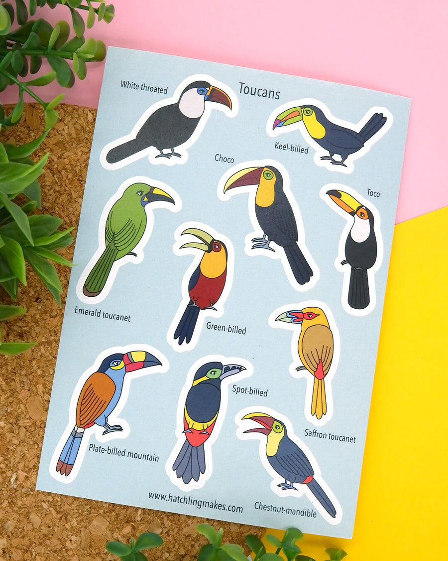 Toucans A6 Sticker Sheet