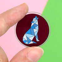 Wolf acrylic pin